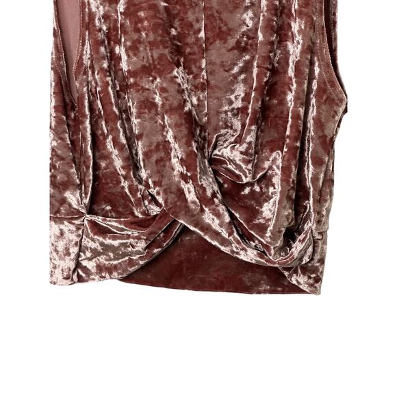 Topshop Pink Velour Sleeveless Highneck Twisted Crop Top US Sz 8 New - Picture 5 of 5